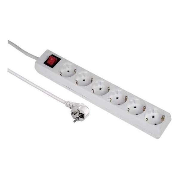 Tafelcontactdoos Hama 6-voudig 5 meter Wit Tafelcontactdoos Hama 6-voudig 5 meter Wit