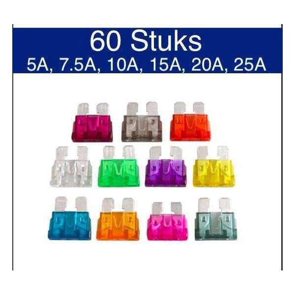 KD | Steekzekeringen 5A t/m 25A | 6-delige set | 60 Stuks KD | Steekzekeringen 5A t/m 25A | 6-delige set | 60 Stuks