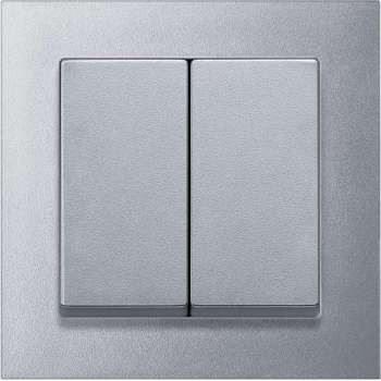 Wissel-wisselschakelaar Compleet - Aluminium - Merten M-Pure - Schneider Electric - MTN3126-3660_TO