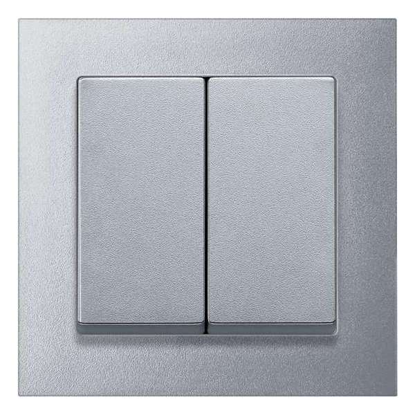 Wissel-wisselschakelaar Compleet - Aluminium - Merten M-Pure - Schneider Electric - MTN3126-3660_TO Wissel-wisselschakelaar Compleet - Aluminium - Merten M-Pure - Schneider Electric - MTN3126-3660_TO