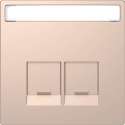Inzetstuk RJ45 Actassi Tekstveld 2V - Metaal - Champagne Metallic - Systeem Design - Schneider Electric - MTN4574-6051