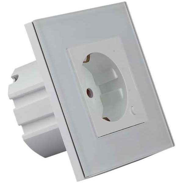 Wandcontactdoos Smart WiFi - Nicron Wimo - Inbouw - 1-voudig - Randaarde - Incl. Glazen Afdekraam - Wit Wandcontactdoos Smart WiFi - Nicron Wimo - Inbouw - 1-voudig - Randaarde - Incl. Glazen Afdekraam - Wit