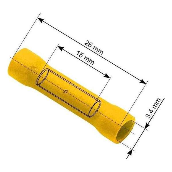 Doorverbinder Geel - Gat diameter 3.4 mm - 100 Stuks Doorverbinder Geel - Gat diameter 3.4 mm - 100 Stuks