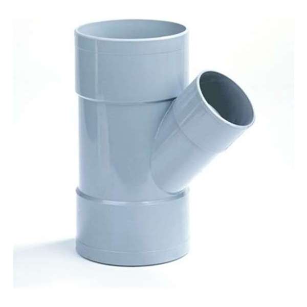Dyka Verloop T-stuk 3x lijmmof 45° PVC keurmerk BRL52100 125 x 50mm Dyka Verloop T-stuk 3x lijmmof 45° PVC keurmerk BRL52100 125 x 50mm