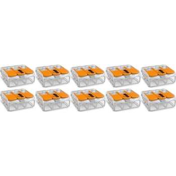 WAGO - Lasklem Set 10 Stuks - 3 Polig met Klemmetjes - Oranje - BES LED