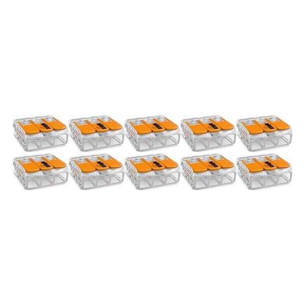 WAGO - Lasklem Set 10 Stuks - 3 Polig met Klemmetjes - Oranje - BES LED WAGO - Lasklem Set 10 Stuks - 3 Polig met Klemmetjes - Oranje - BES LED