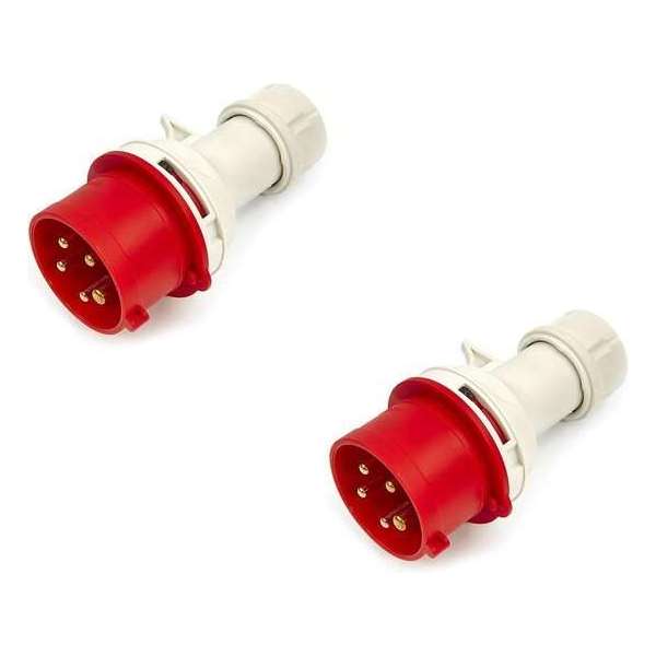 HBM Cee Form stekker 400 Volt 32A, 5 Polig, 6h, IP44 HBM Cee Form stekker 400 Volt 32A, 5 Polig, 6h, IP44