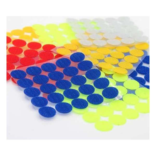 Lot van 100 paar Velcro Zelfklevende rindjes, mix kleuren in diameter 25mm Klittenband Rond Lot van 100 paar Velcro Zelfklevende rindjes, mix kleuren in diameter 25mm Klittenband Rond