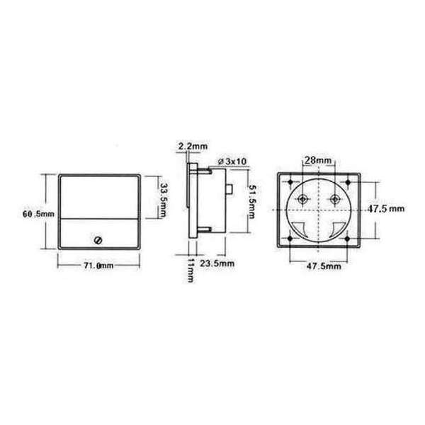 Analoge Paneelmeter Voor Dc Stroommetingen 15A Dc / 70 X 60Mm Analoge Paneelmeter Voor Dc Stroommetingen 15A Dc / 70 X 60Mm