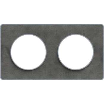 Afdekraam Odace Touch 2V - Leisteen/Aluminium - Schneider Electric - S530804V