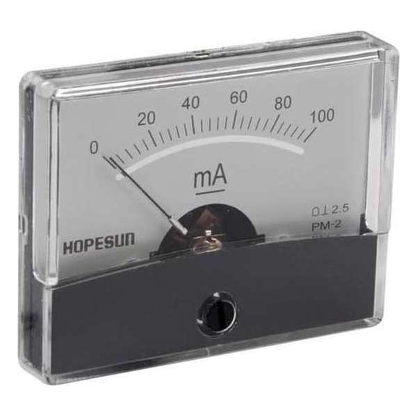 Analoge Paneelmeter Voor Dc Stroommetingen 100Ma Dc / 60 X 47Mm Analoge Paneelmeter Voor Dc Stroommetingen 100Ma Dc / 60 X 47Mm