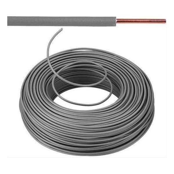 VOB kabel / draad 1,5 mm² Eca - grijs (H07V-U) - VOB15GR VOB kabel / draad 1,5 mm² Eca - grijs (H07V-U) - VOB15GR