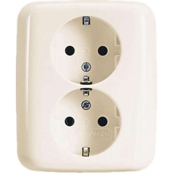Bj Wandcontactdoos 202 EUJR-212 SI dubbel ra Inbouw Bj Wandcontactdoos 202 EUJR-212 SI dubbel ra Inbouw