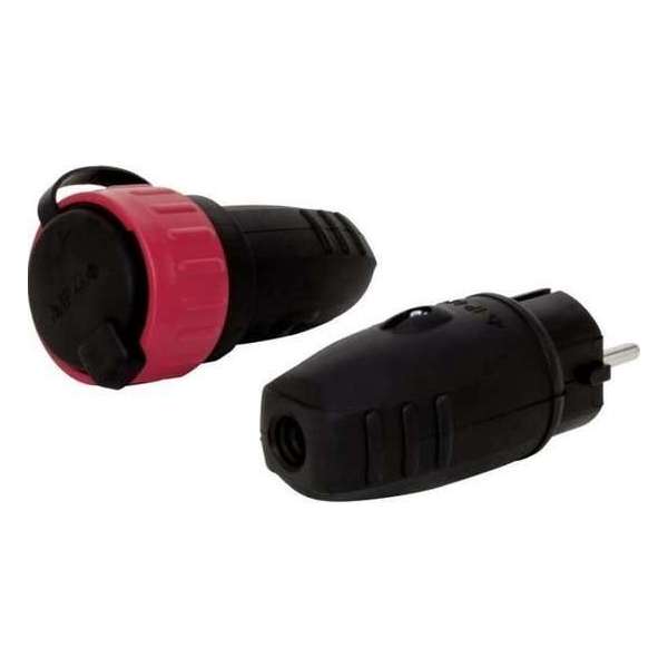 230V stekker met koppeling - Randaarde - IP44 - 3x 1,5mm 230V stekker met koppeling - Randaarde - IP44 - 3x 1,5mm
