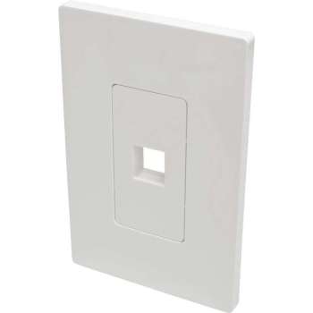 Tripp-Lite N080-101 1-Port Single-Gang Universal Keystone Wallplate, White, TAA TrippLite