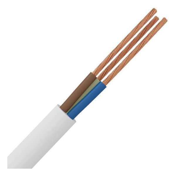 Stroomkabel - 3x1.5mm - 3 Aderig - 20 Meter - Wit - BSE Stroomkabel - 3x1.5mm - 3 Aderig - 20 Meter - Wit - BSE