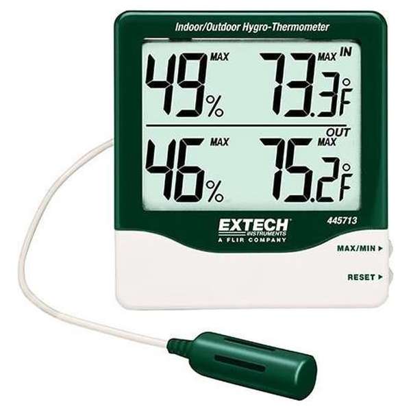 EXTECH 445713: Big Digit Indoor/Outdoor Hygro-Thermometer EXTECH 445713: Big Digit Indoor/Outdoor Hygro-Thermometer