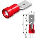 PVC vlaksteker 6,3x0,8 mm Rood - 0,5 ~ 1,5 mm² - Kabelschoen - AMP connector