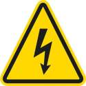 Waarschuwingssticker Gevaarlijke Spanning 70x70mm - 10 stuks