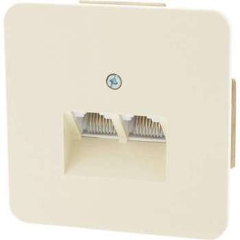 Contactdoos – ISDN – inbouw – 2 x 8–polig – CAT3 – geschikt voor Peha Standard – crème