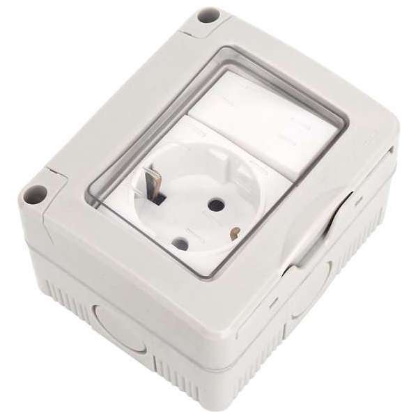Wisselschakelaar - Wandcontactdoos - Aigi Montai - Opbouw - Enkel Stopcontact - Enkel Schakelaar - Randaarde - Grijs - BES LED Wisselschakelaar - Wandcontactdoos - Aigi Montai - Opbouw - Enkel Stopcontact - Enkel Schakelaar - Randaarde - Grijs - BES LED