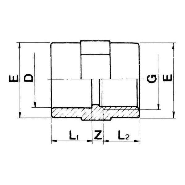 Schroefbus 63 x 2" Lijm x Binnendraad met RVS Ring Schroefbus 63 x 2" Lijm x Binnendraad met RVS Ring