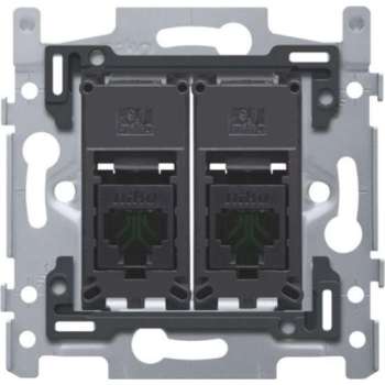 Niko Sokkel data stopcontact 2XRJ45 utp CAT5E - 170-65252