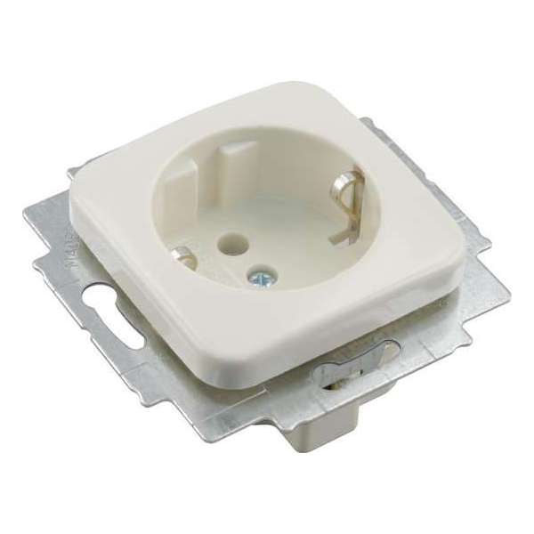 Busch–Jaeger SI contactdoos – inbouw – 1–voudig – randaarde – met klep – crème Busch–Jaeger SI contactdoos – inbouw – 1–voudig – randaarde – met klep – crème