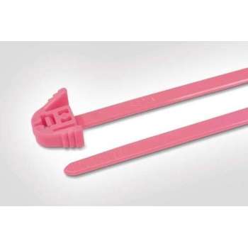 HellermannTyton 115-00147 REZ200-PA66-PK Kabelbinder Pink 100 stuk(s)