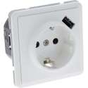 Peha Standard contactdoos – inbouw – 1–voudig – randaarde – USB – polarwit