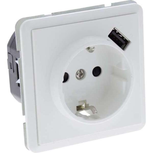 Peha Standard contactdoos – inbouw – 1–voudig – randaarde – USB – polarwit Peha Standard contactdoos – inbouw – 1–voudig – randaarde – USB – polarwit