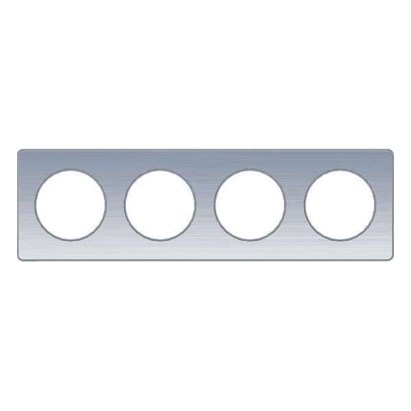 Afdekraam Odace Touch 4V - Aluminium - Schneider Electric - S530808J Afdekraam Odace Touch 4V - Aluminium - Schneider Electric - S530808J