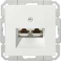 GIRA System 55 stopcontact voor tel en data RJ45 CAT6a inbouw | POLARWIT
