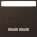Inzetstuk RJ45 Actassi Tekstveld 2V - Metaal - Mocca Metallic - Systeem Design - Schneider Electric - MTN4574-6052