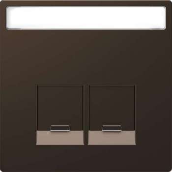 Inzetstuk RJ45 Actassi Tekstveld 2V - Metaal - Mocca Metallic - Systeem Design - Schneider Electric - MTN4574-6052