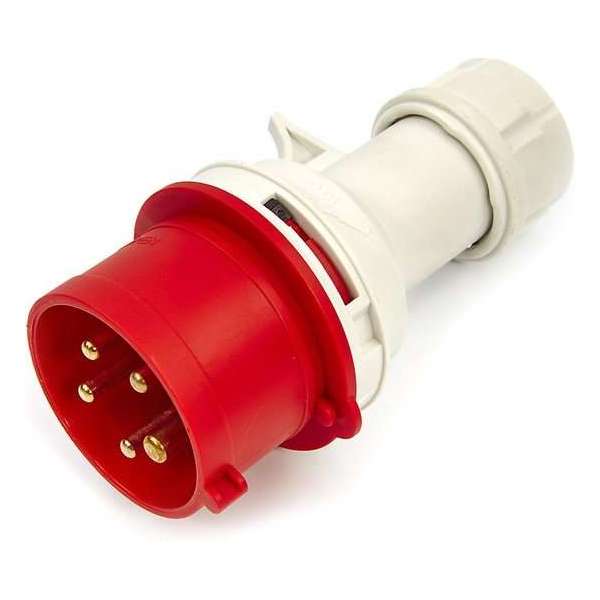 HBM Cee Form Stekker 400 Volt 32A, 5 Polig, 6h, IP44 HBM Cee Form Stekker 400 Volt 32A, 5 Polig, 6h, IP44