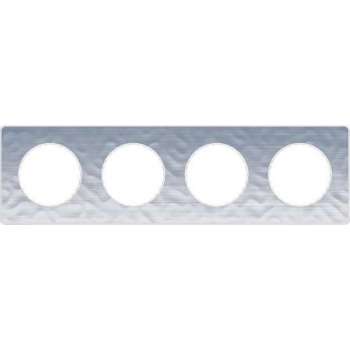 Afdekraam Odace Touch 4V - Gehamerd Aluminium - Schneider Electric - S520808K