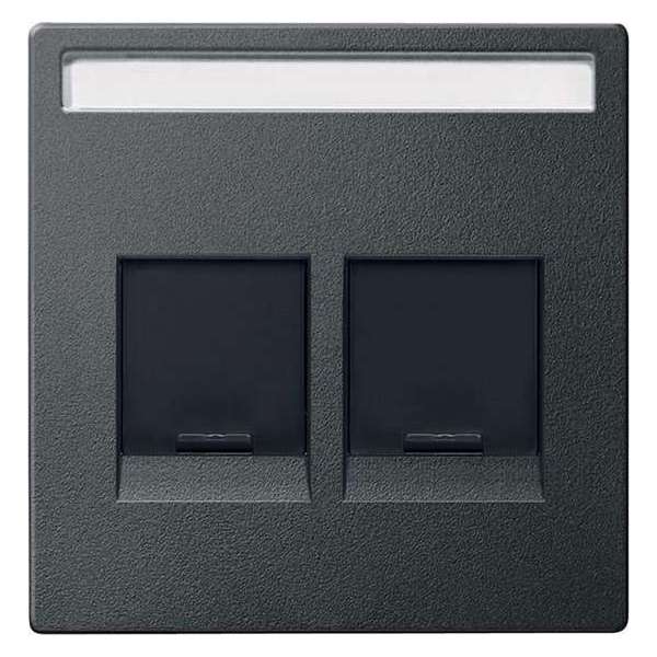 Inzetstuk RJ45 Tekstveld 2V - Antraciet - Systeem M - Schneider Electric - MTN4564-0414 Inzetstuk RJ45 Tekstveld 2V - Antraciet - Systeem M - Schneider Electric - MTN4564-0414