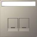 Inzetstuk RJ45 Actassi Tekstveld 2V - Metaal - Nikkel Metallic - Systeem Design - Schneider Electric - MTN4574-6050