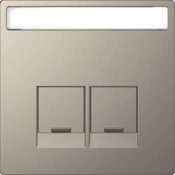 Inzetstuk RJ45 Actassi Tekstveld 2V - Metaal - Nikkel Metallic - Systeem Design - Schneider Electric - MTN4574-6050