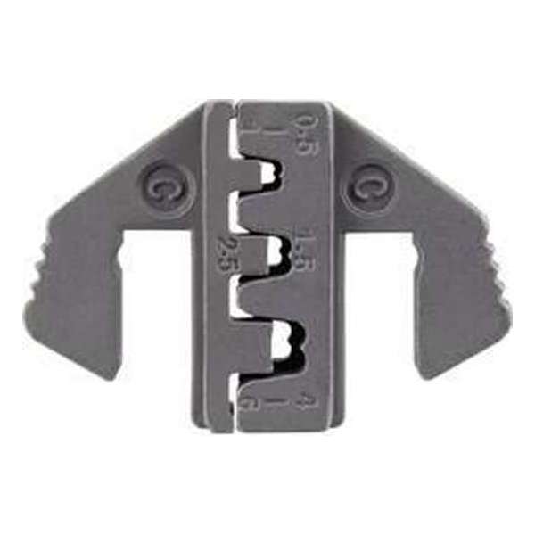 TOOLCRAFT PLE-0C Krimp-onderdelen Crimpinzet voor platte stekker 0,5 - 6,0 mm² Geschikt voor merk: TOOLCRAFT PZ-500 TOOLCRAFT PLE-0C Krimp-onderdelen Crimpinzet voor platte stekker 0,5 - 6,0 mm² Geschikt voor merk: TOOLCRAFT PZ-500
