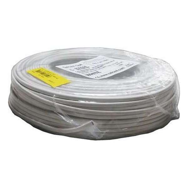 VMVL Huishoudsnoer - Speakerkabel - 2x0.75mm² - Plat - Wit - 100 meter VMVL Huishoudsnoer - Speakerkabel - 2x0.75mm² - Plat - Wit - 100 meter