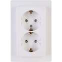 KOPP - Wandcontactdoos - Paris - Inbouw - 1-voudig Dubbel Stopcontact - Randaarde - Kinderbeveiliging - Arctic Glans Wit