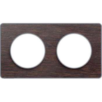 Afdekraam Odace Touch 2V - Wenge/Aluminium - Schneider Electric - S530804P