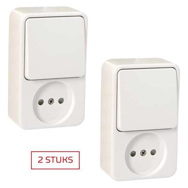 GAMMA combinatieschakelaar | serie Andes | opbouw |zonder randaarde | kinderbeveiliging | wit | 2 STUKS GAMMA combinatieschakelaar | serie Andes | opbouw |zonder randaarde | kinderbeveiliging | wit | 2 STUKS
