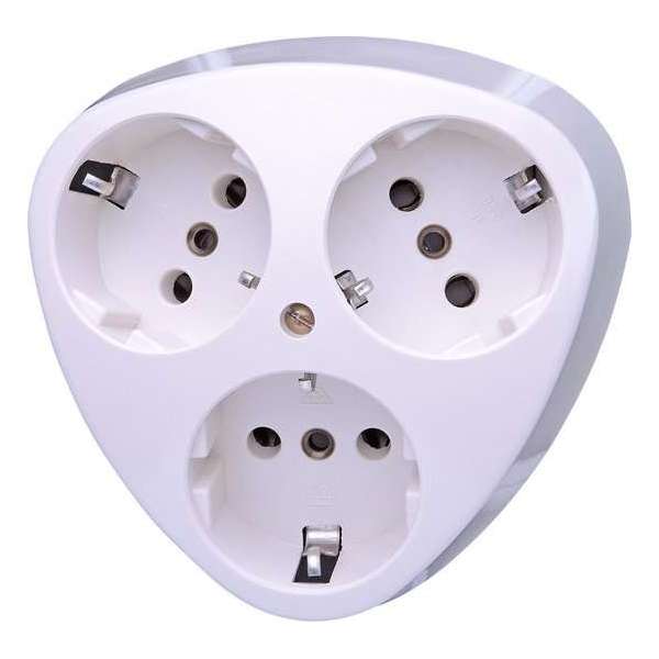 KOPP - Wandcontactdoos - Standard - Opbouw - 3-voudig Stopcontact - Randaarde - Arctic Glans Wit - BES LED KOPP - Wandcontactdoos - Standard - Opbouw - 3-voudig Stopcontact - Randaarde - Arctic Glans Wit - BES LED