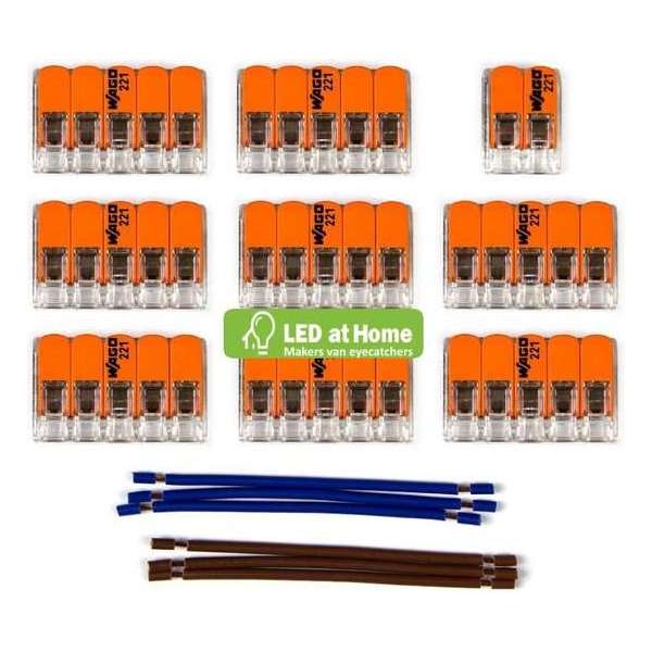 LEDatHOME - WAGO connector kit compatibel met 2x kabel voor 12 gats plafondkap LEDatHOME - WAGO connector kit compatibel met 2x kabel voor 12 gats plafondkap