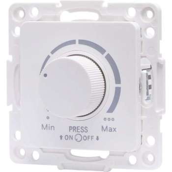 LED Dimmer - Igna Jura - Inbouw - Vierkant - Kunststof - Enkel Knop - 3-100W - Wit