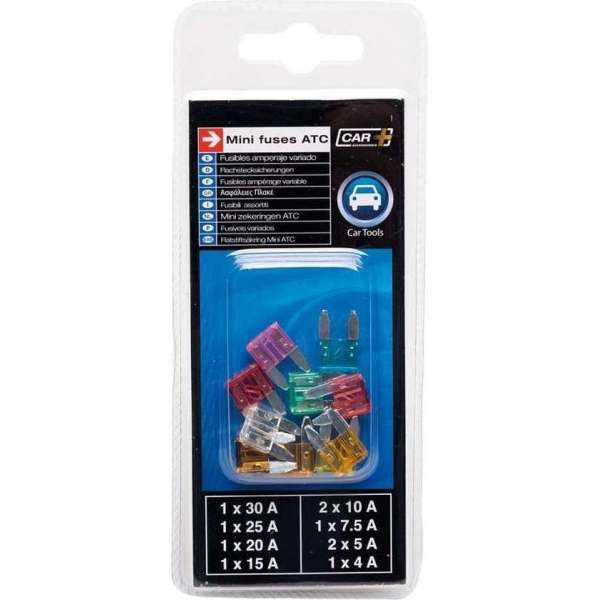 Car Plus Autozekeringenset Mini 12 Volt 10-delig Car Plus Autozekeringenset Mini 12 Volt 10-delig