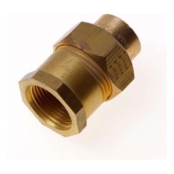 DPS Koppeling 3-delig conisch dichtend binnendraads 3/4" x 22mm DPS Koppeling 3-delig conisch dichtend binnendraads 3/4" x 22mm